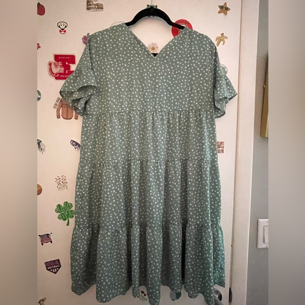Green Dress thin but not see through very breezy
